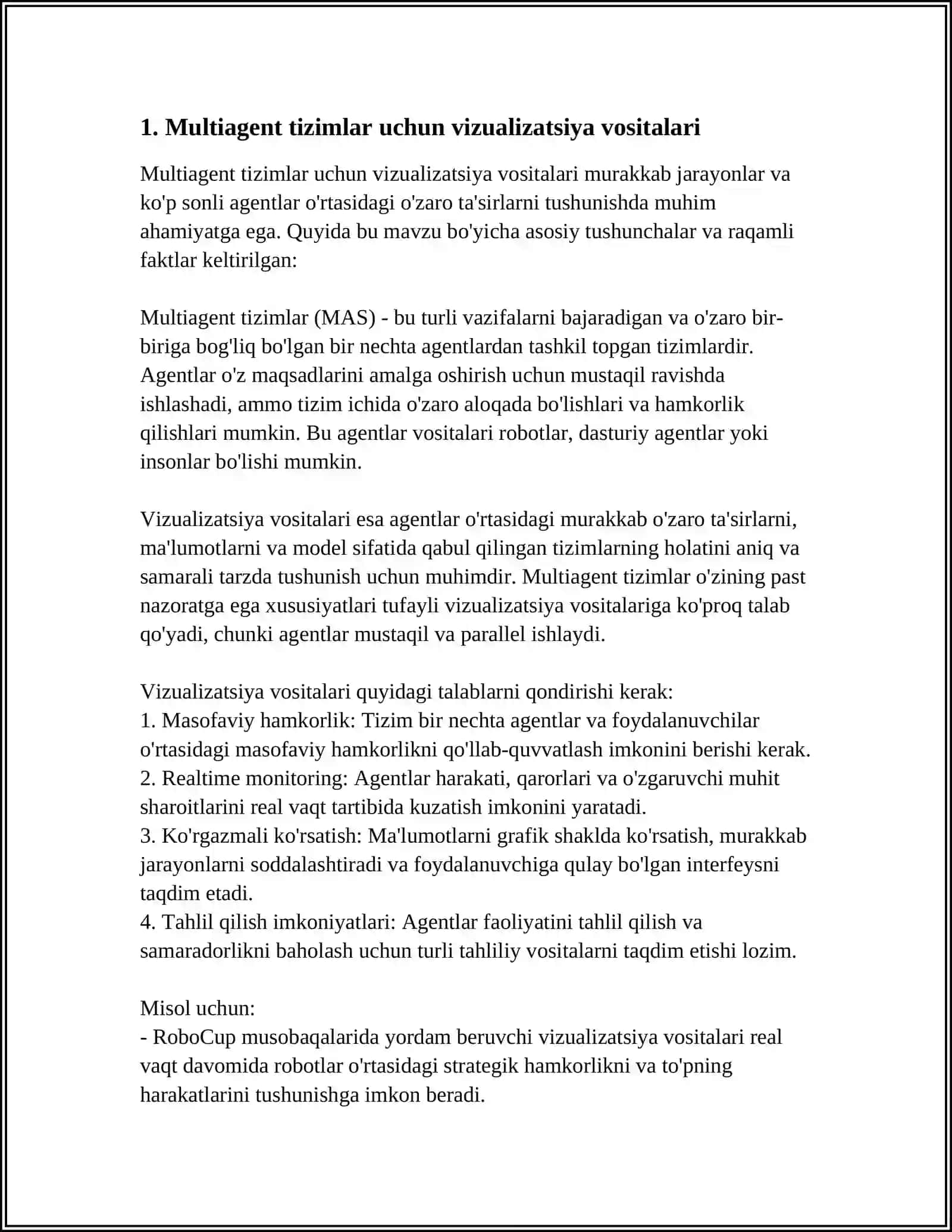 Multiagent Tizimlar Uchun Vizualizatsiya Vositalari 4
