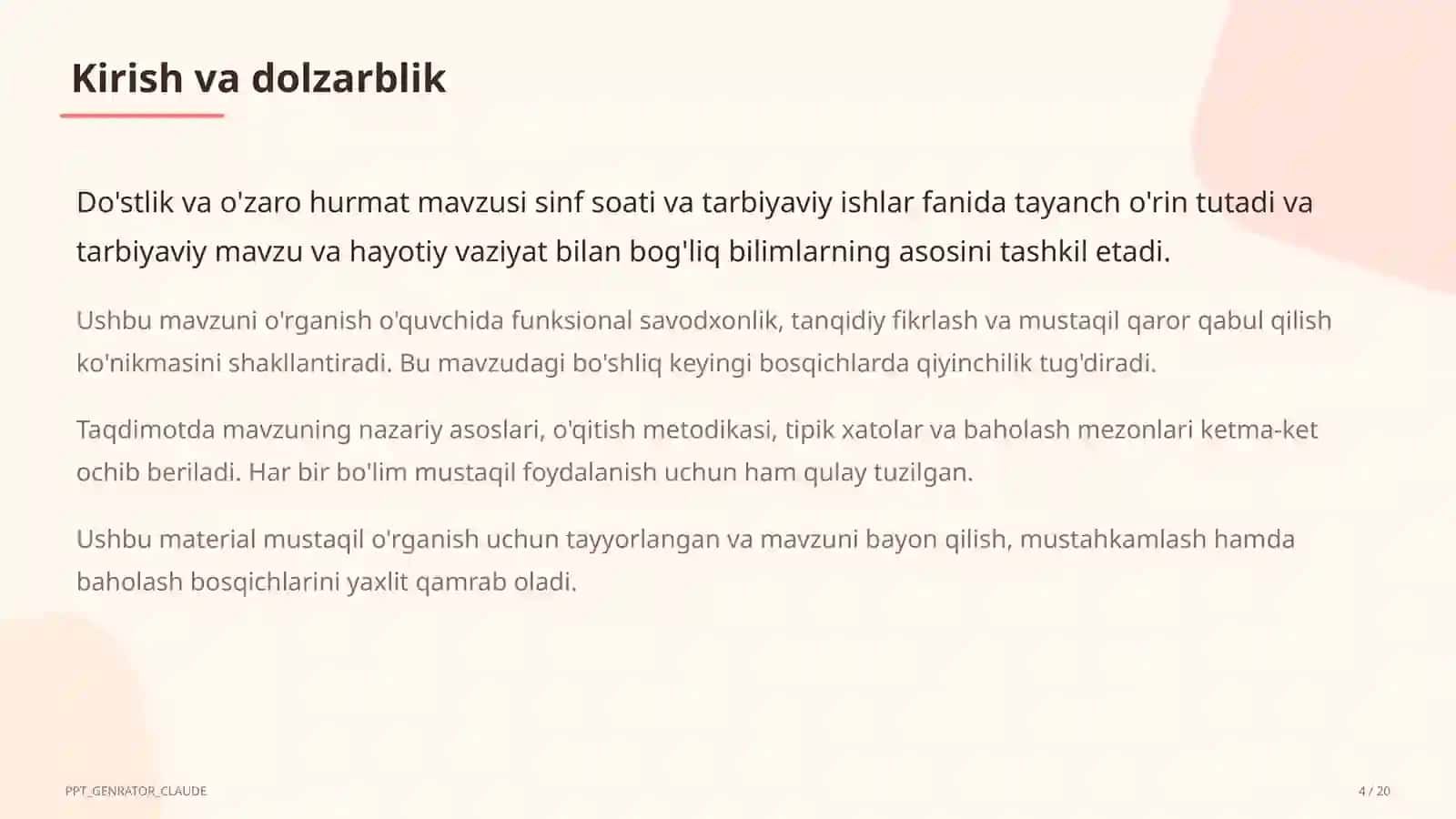 Do'stlik va o'zaro hurmat 4