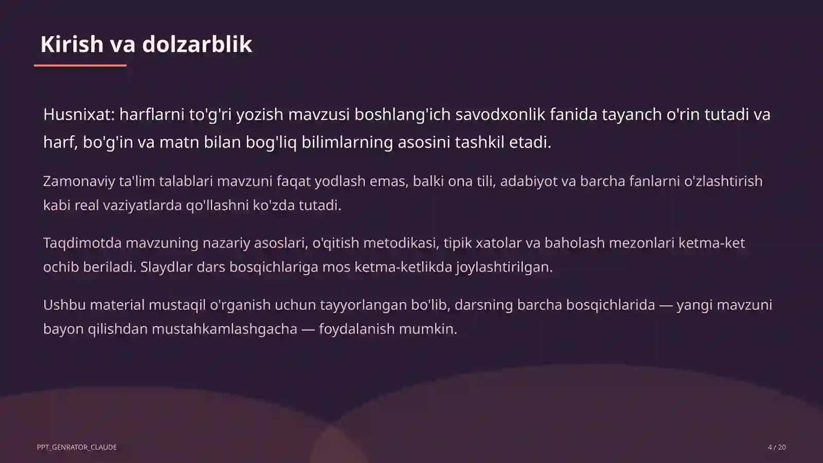 Husnixat: harflarni to'g'ri yozish (1-sinf) 4