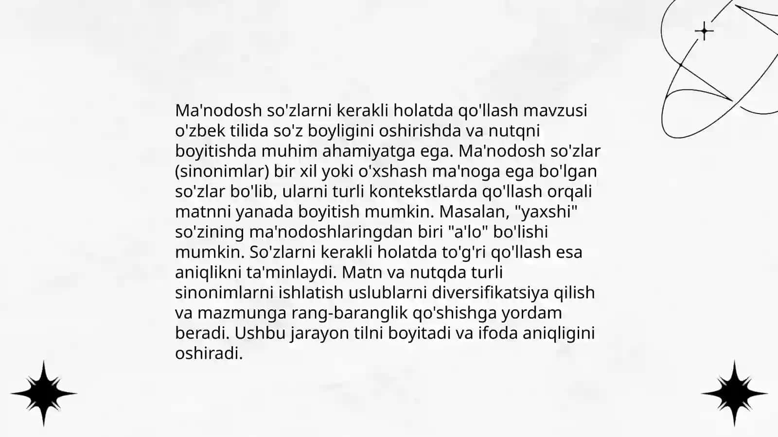 Ma'nodosh soʻzlar, zid ma'noli soʻzlar, shakldosh soʻzlar, koʻp ma'noli soʻzlar. Didaktiv material 4