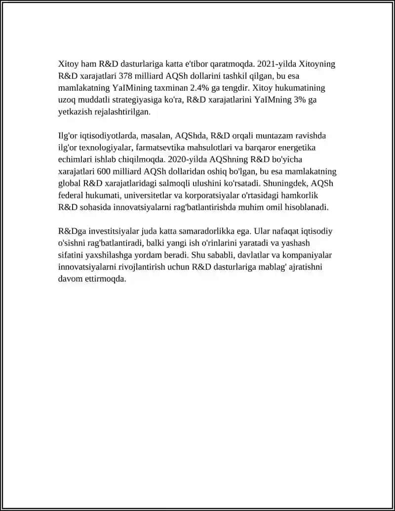 REFERAT Mavzu: RIVOJLANISH MARKAZLARIDA OLIB BORILADIGAN ISHLAR 4