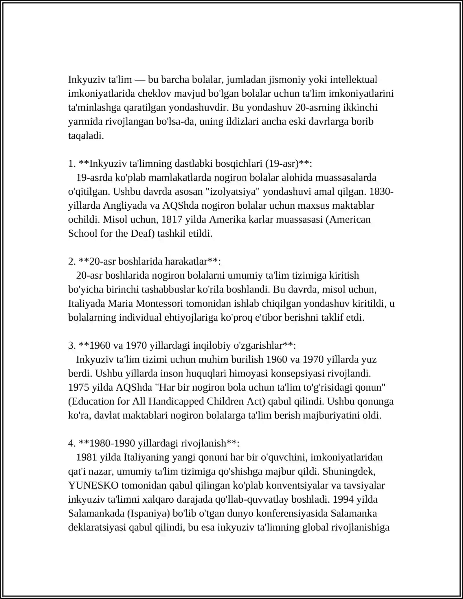 "KORREKSION PEDAGOGIKA VA INKLYUZIV TA'LIM ASOSLARI" 4