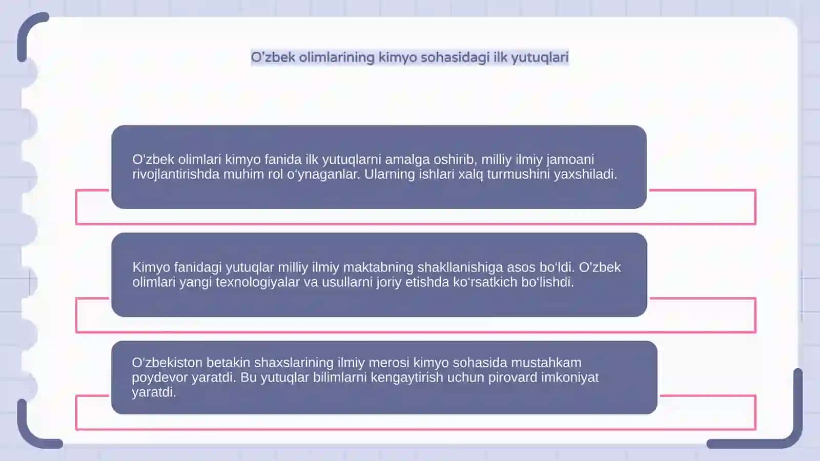 O'zbek olimlari kimyo sohasidagi ilk yutuqlari 4