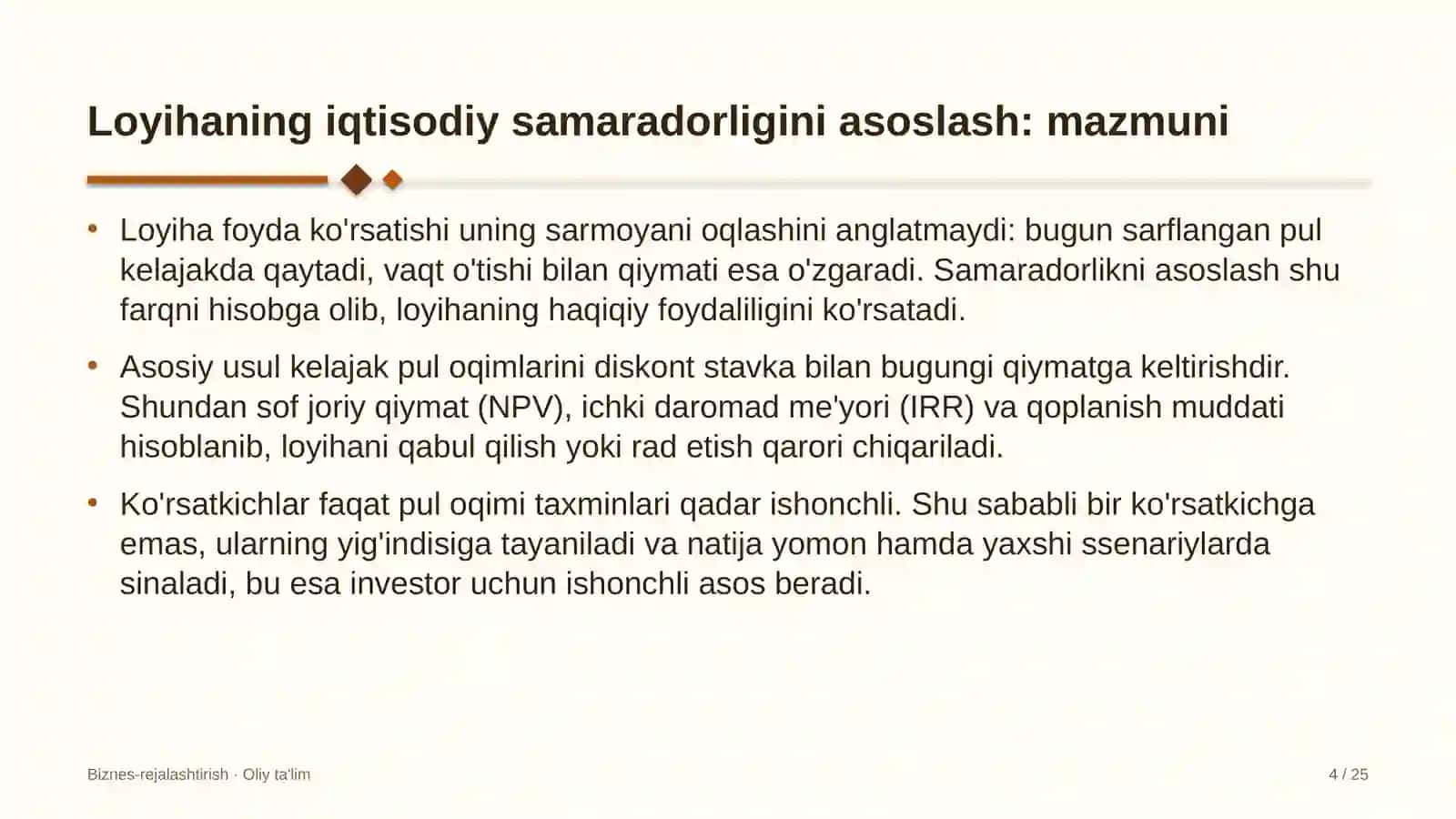 yuk tashish kompaniyalarida loyihaning iqtisodiy samaradorligini asoslash 2045 4