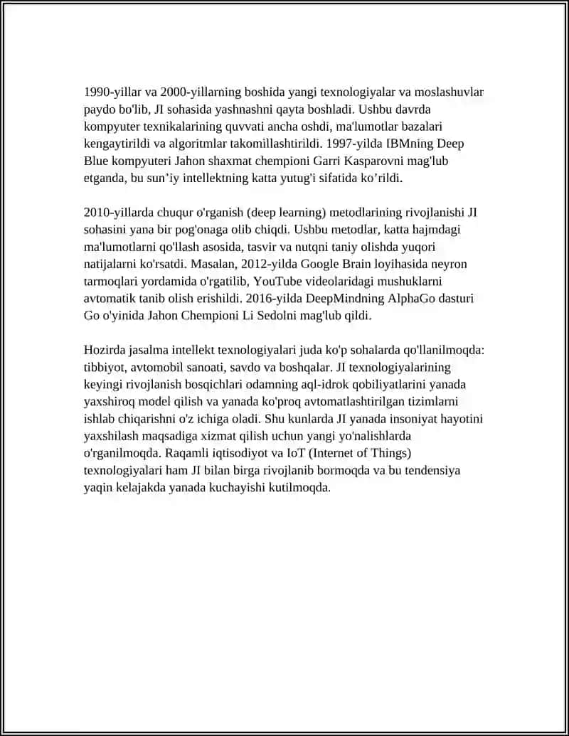 JASALMA INTELLEKT TEXNOLOGIYASININ RAWAJLANIW BARSI 4