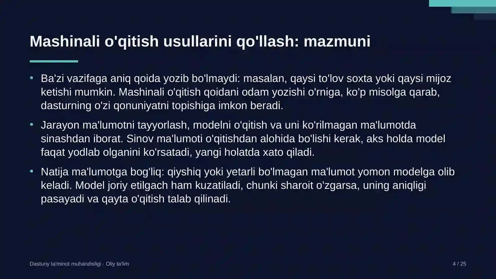 Auditorlik tashkilotlarida mashinali o'qitish usullarini qo'llash 4