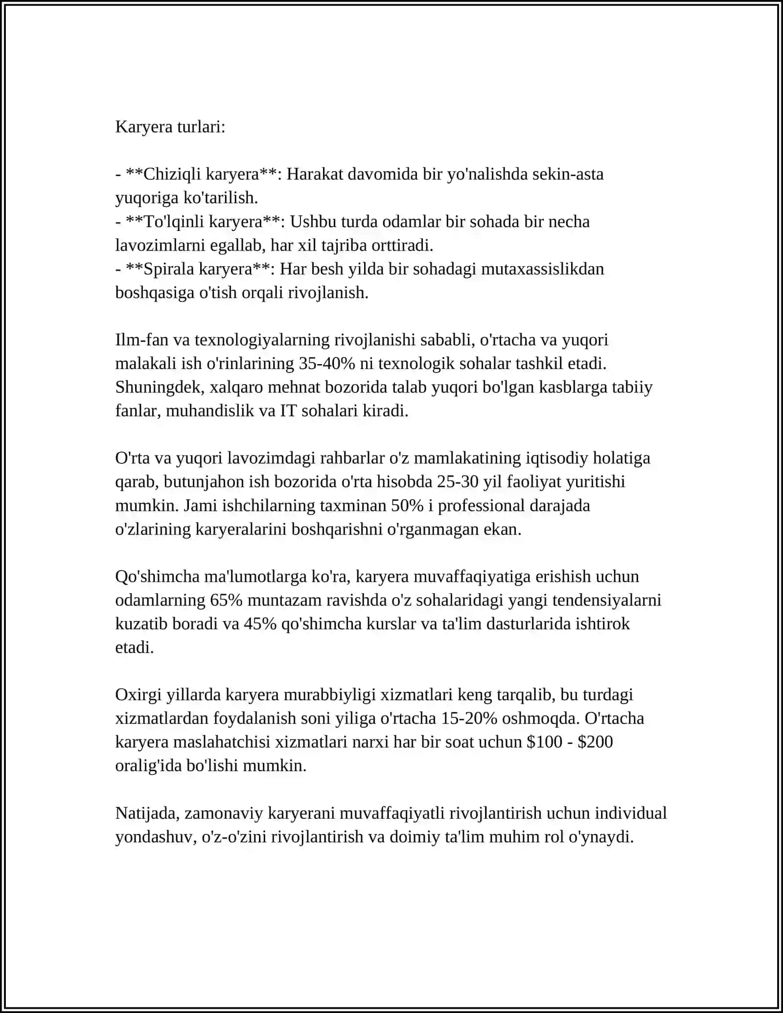 KARIYES HAQIDA TUSHUNCHA.KARIYOZ KOʻMAKLARNI G 4