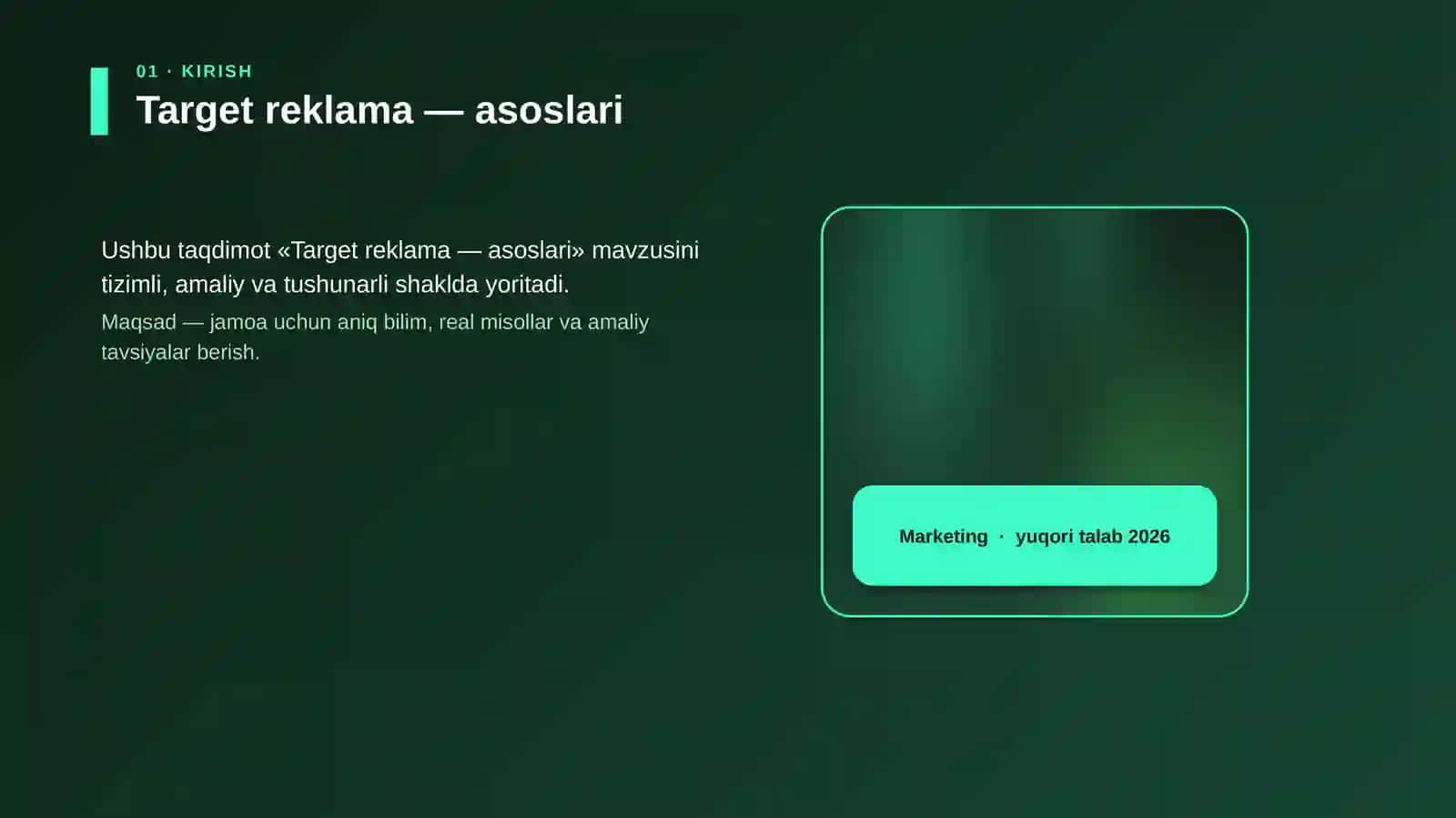 Target reklama — asoslari 4