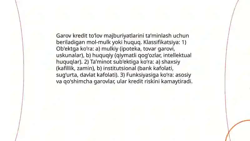 Kredit taʼminoti va shakllari 4