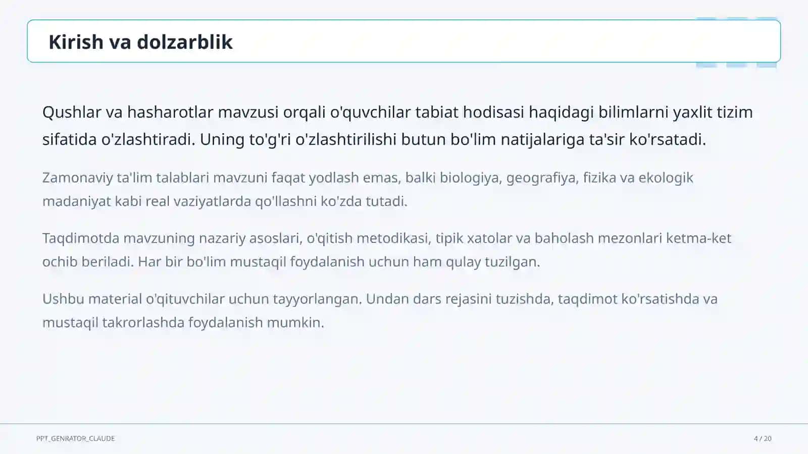 Qushlar va hasharotlar (2-sinf) 4
