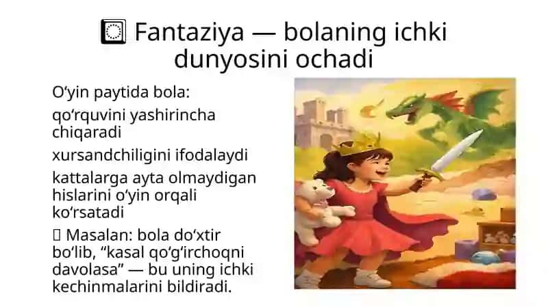 Bolalarning o'yin va kattalarning ijodiy faoliyatida fantaziyaning ahamiyati 4
