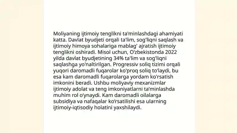 Moliyaning ijtmoiy iqtsodiy ahamiyati 4