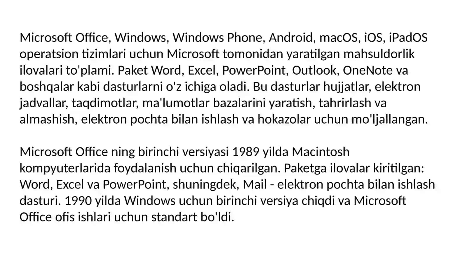 Tibbiyotda kasbiy faoliyatni tashkil etishda Microsoft Office dasturlari paketidan foydalanish 4
