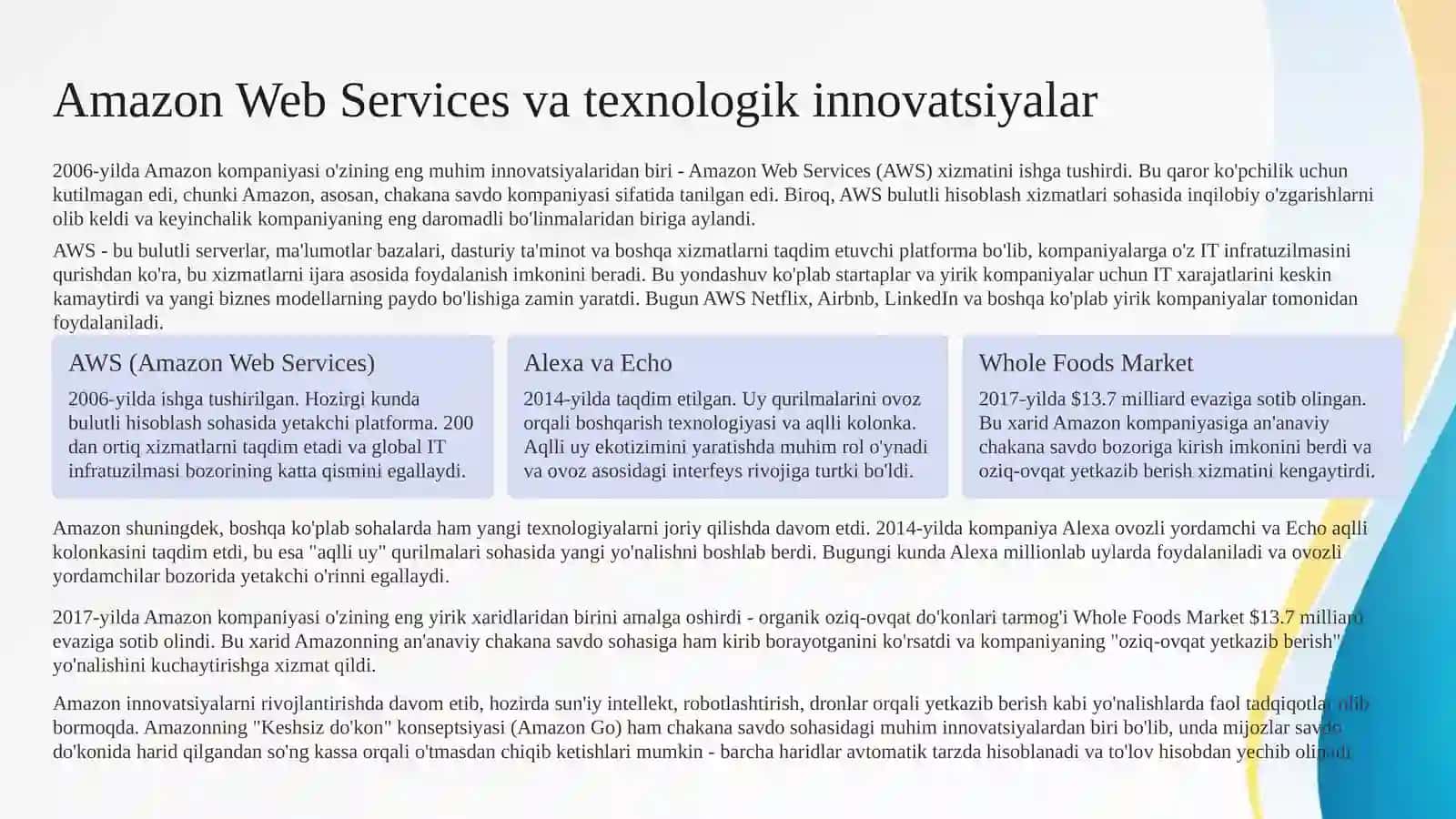 Amazon kompaniyasining rivojlanisah tarixi 4