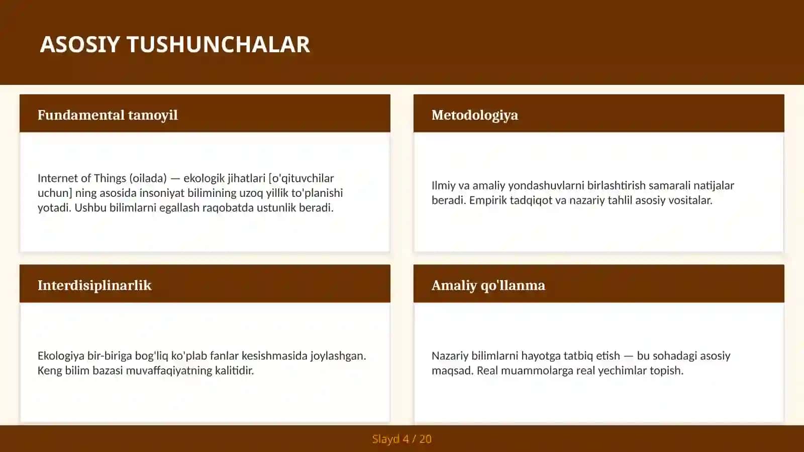 INTERNET OF THINGS (OILADA) — EKOLOGIK JIHATLARI [O'QITUVCHILAR UCHUN] 4