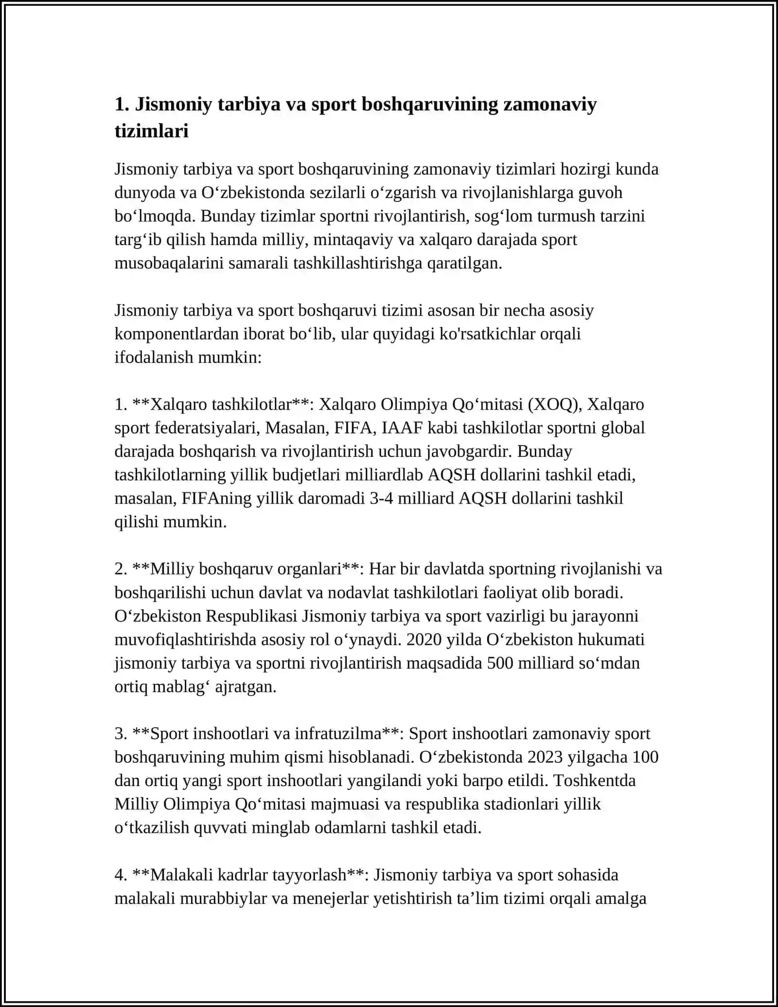 Jismoniy tarbiya va sport boshqaruvining zamonaviy tizimlari 4