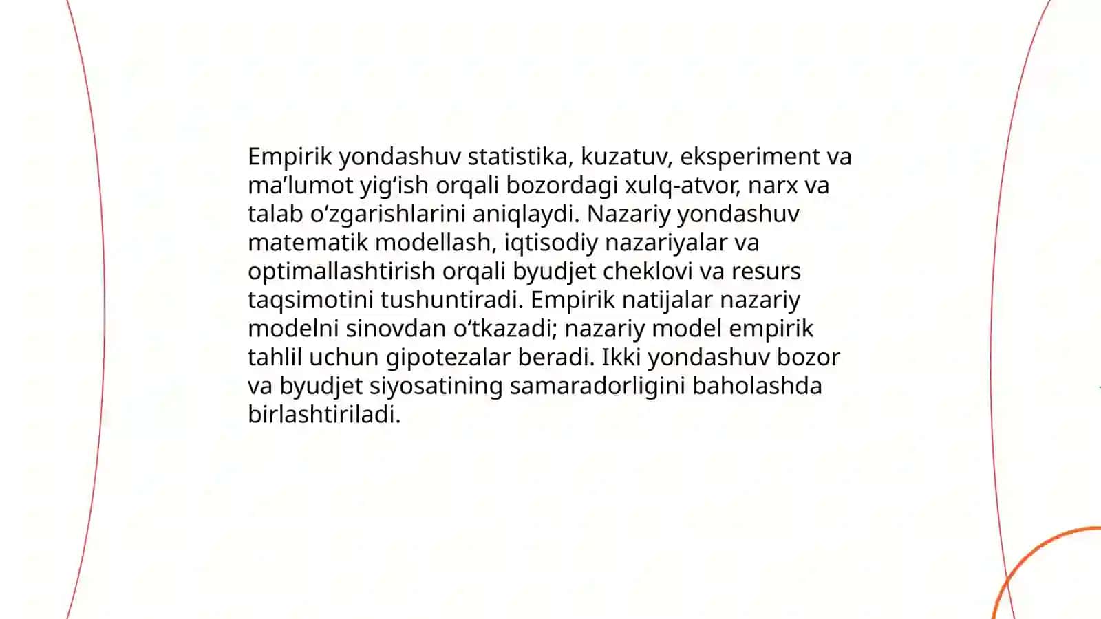 Fanning predmeti va oʻrganish usullari.Bozor va budjet cheklovi 4