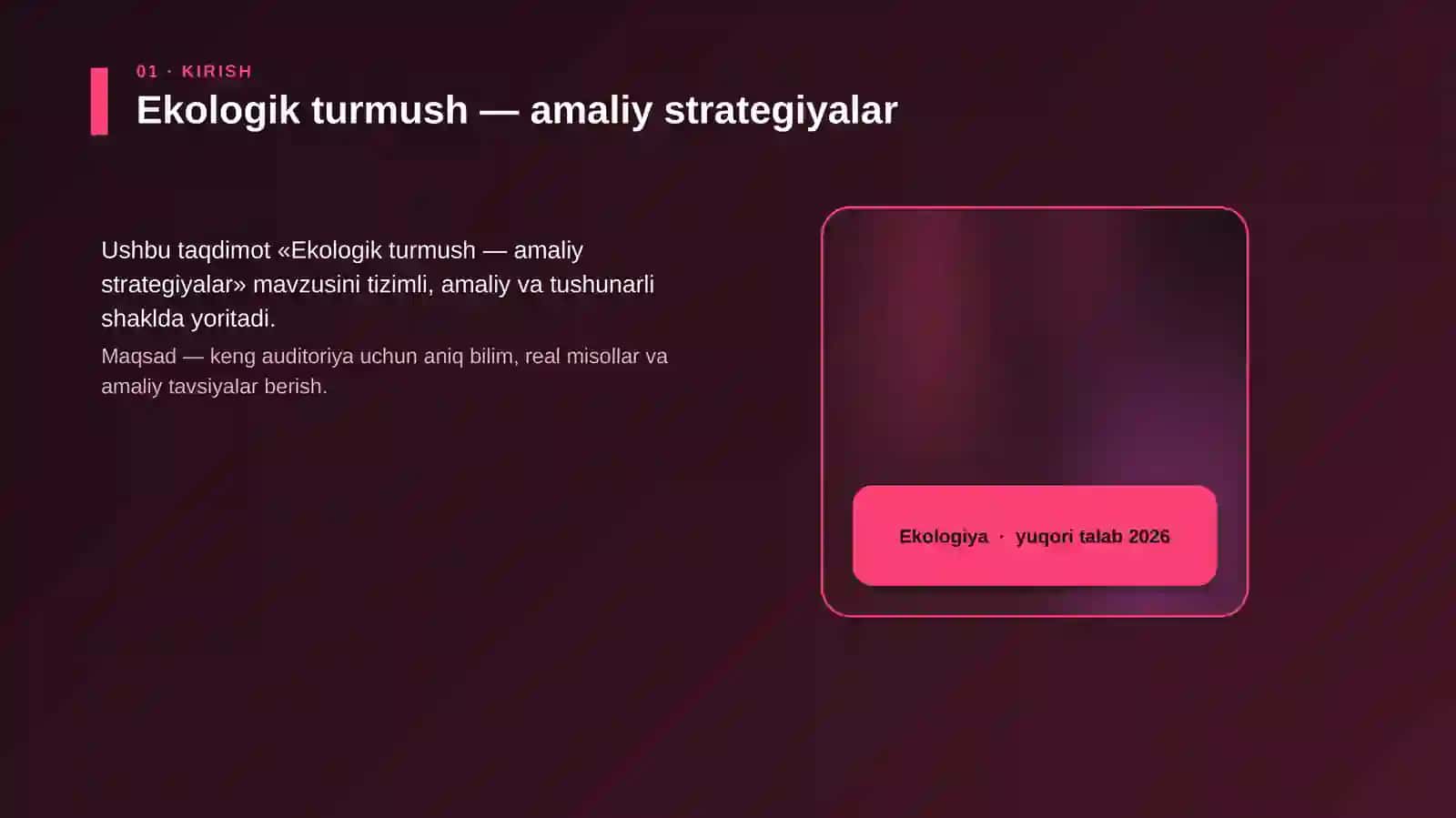 Ekologik turmush — amaliy strategiyalar 4