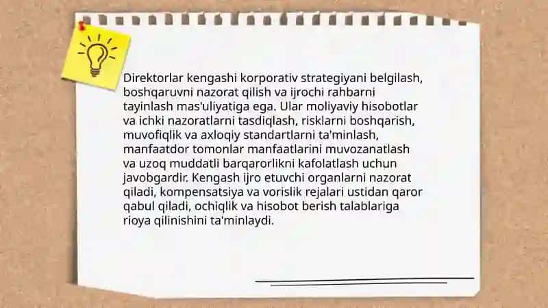 Korporativ boshqaruv va manfaatdor tomonlar 4