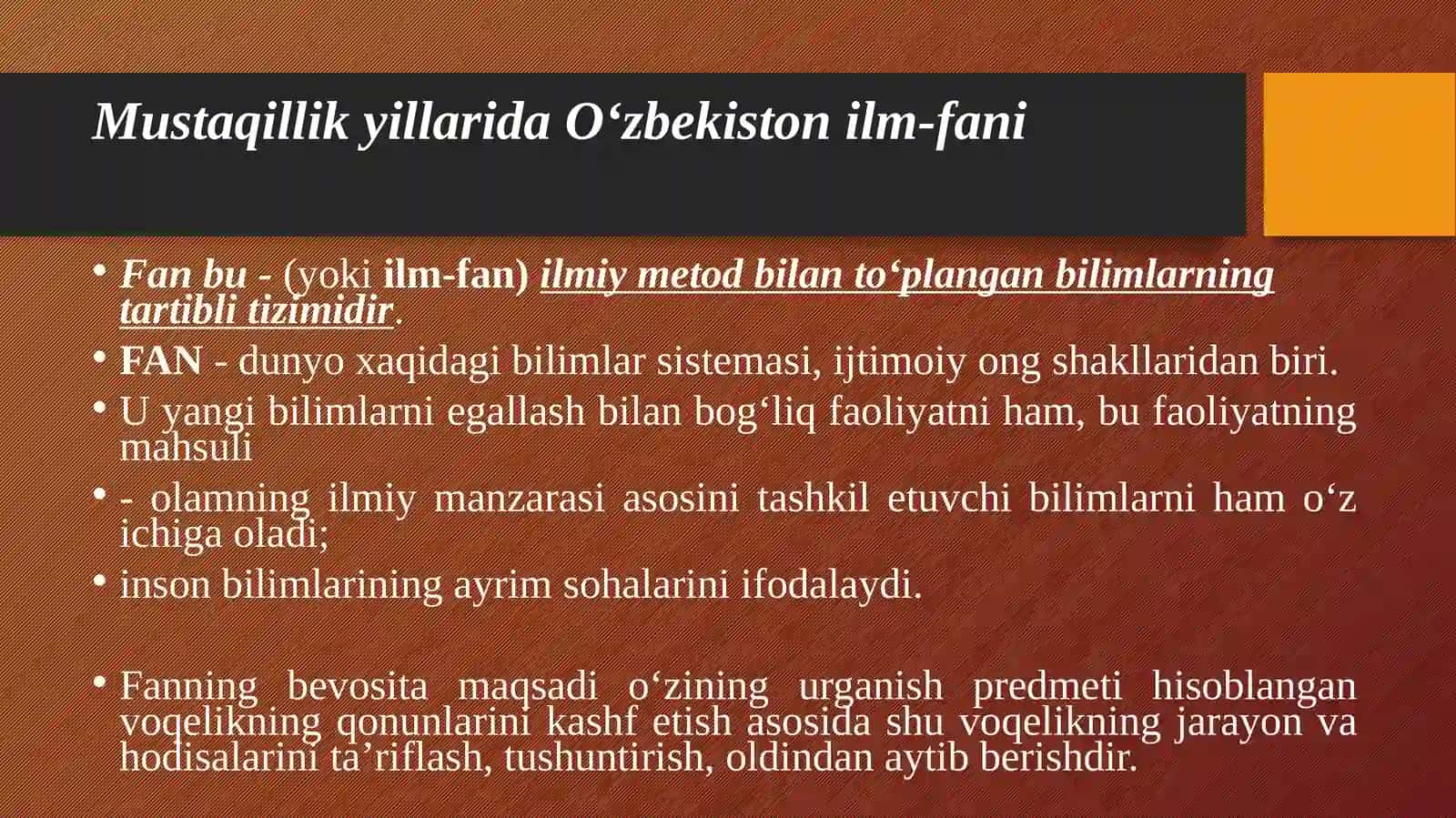 Mustaqillik yillarida O‘zbekistonda Sanoat sohasi va qishloq xo’jaligidagi o’zgarishlar 4
