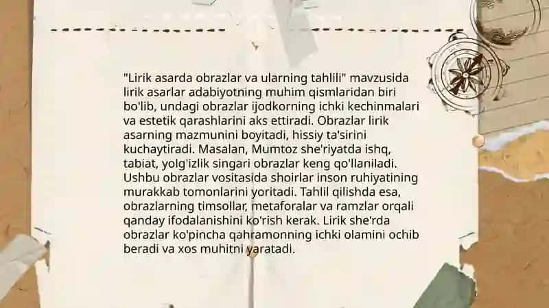 Lirik asarlarni tahlil qilish metodikasi 4