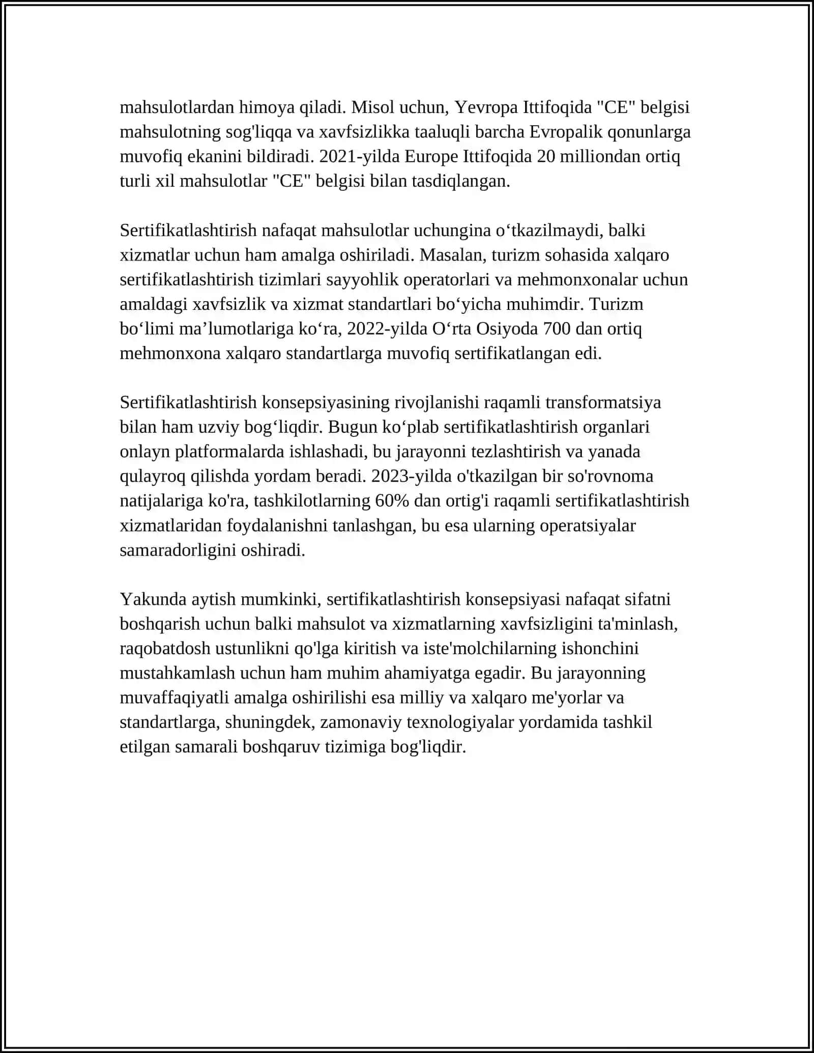 SERTIFIKATLASHTIRISH TIZIMLARI,SEXEALAR 4