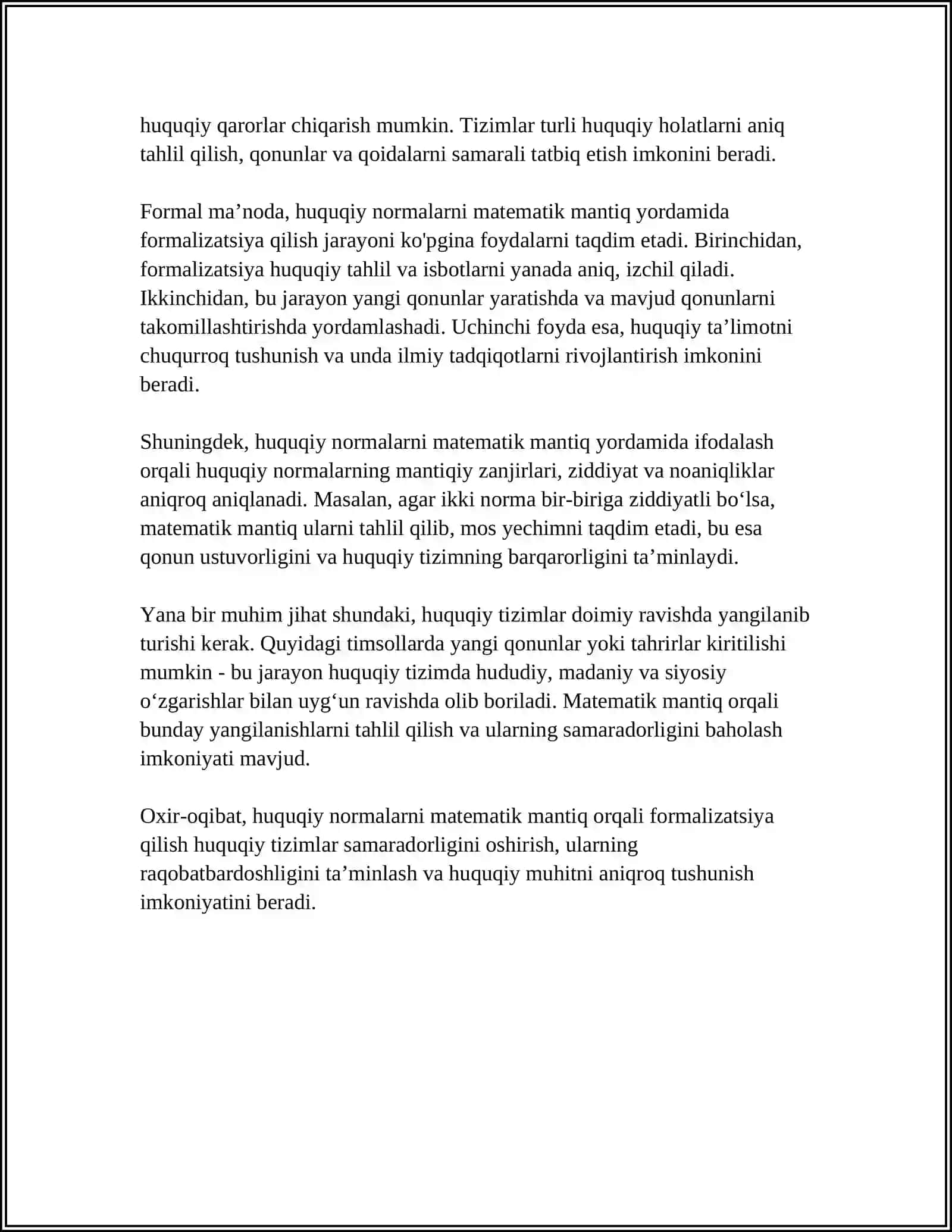 HUQUQIY NORMALARINI MATEMATIK MANTIQ YORDAMIDA IFODALASH 4
