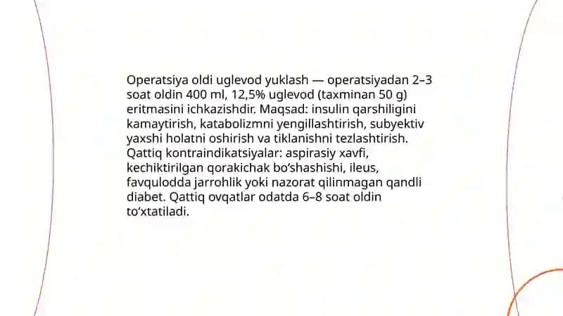 Operatsiya oldi ochlik va oziqlantirish qoidalari 4