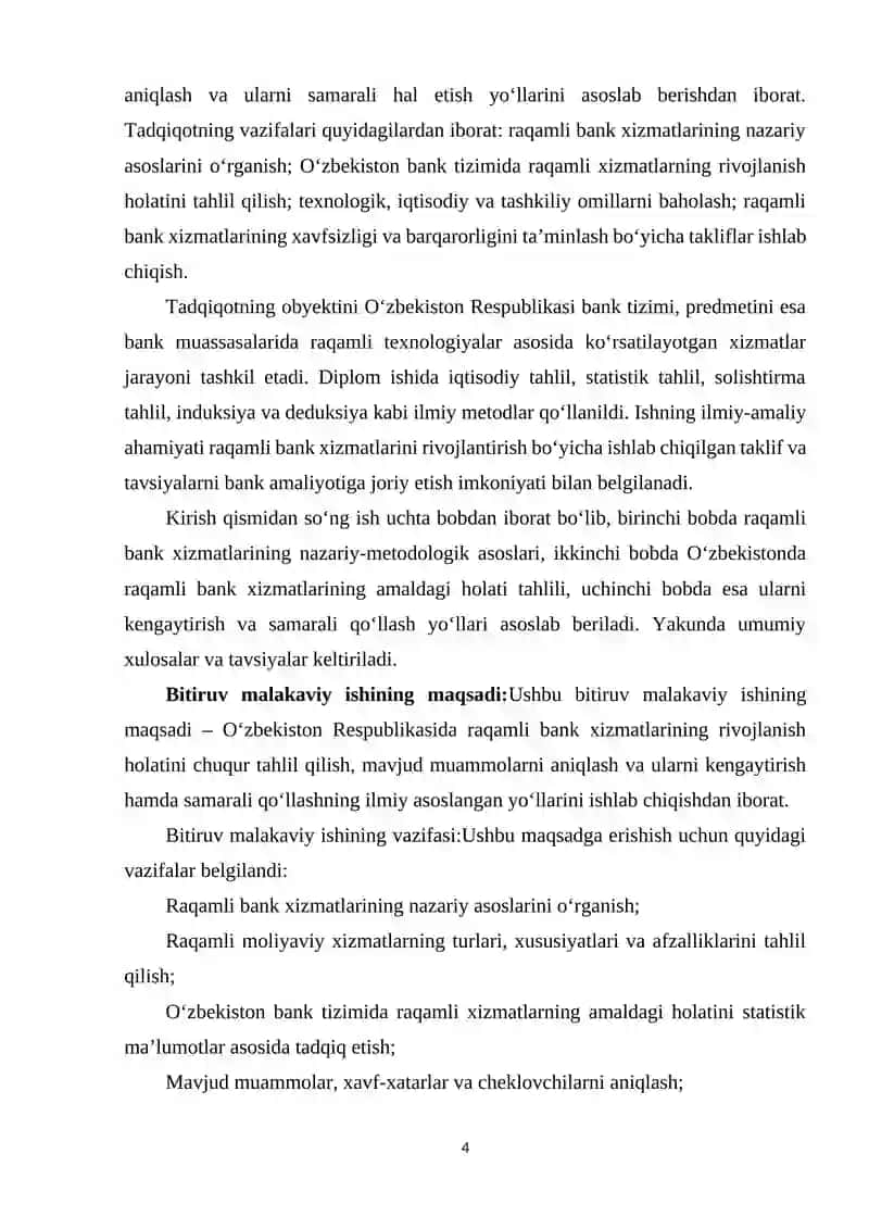 O‘ZBEKISTON RESPUBLIKASIDA RAQAMLI BANK XIZMATLARINI KENGAYTIRISH VA SAMARALI QO‘LLASH YO‘LLARI 4