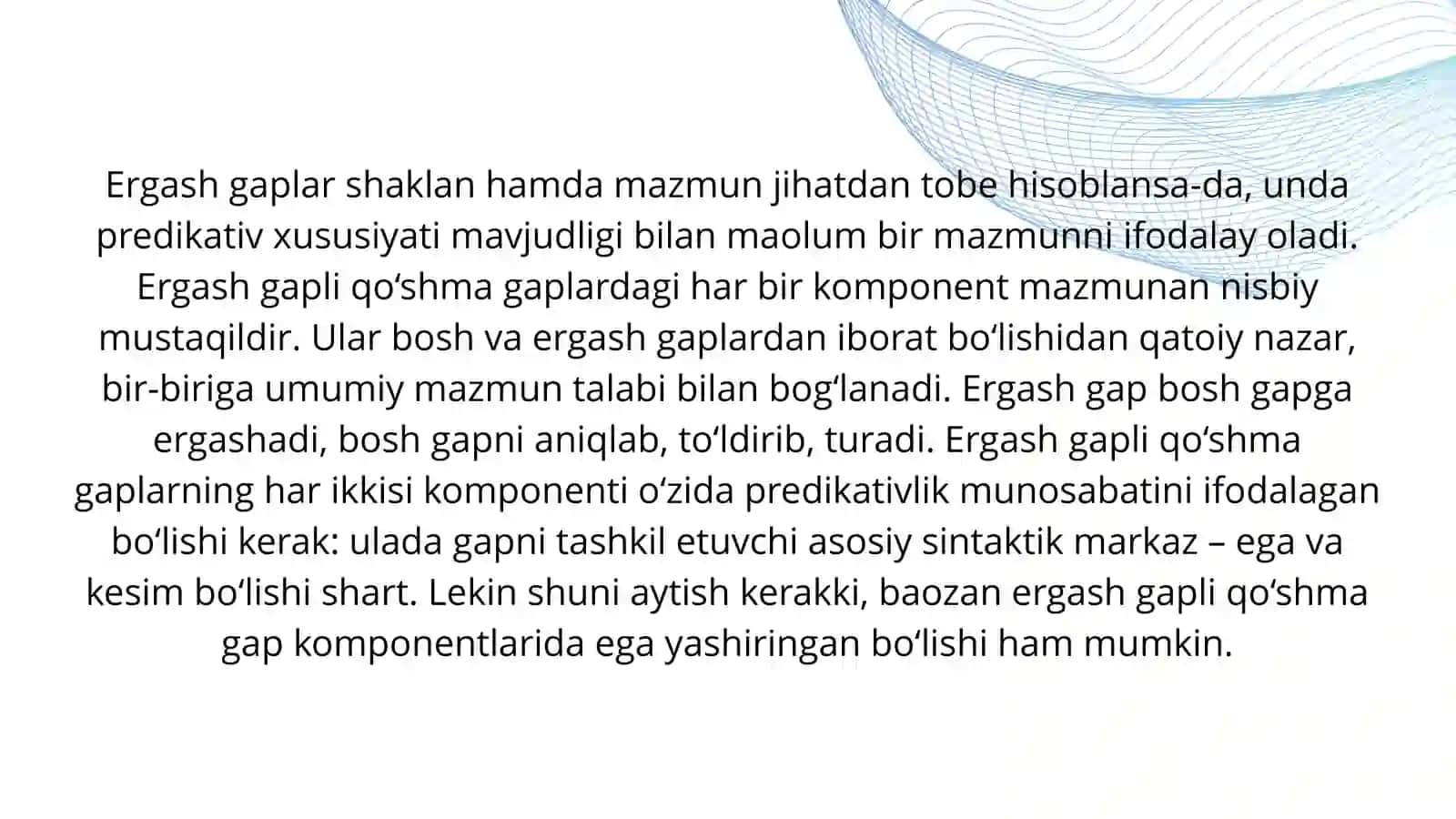 TOBE TARKIBLI QO’SHMA GAPLAR 4
