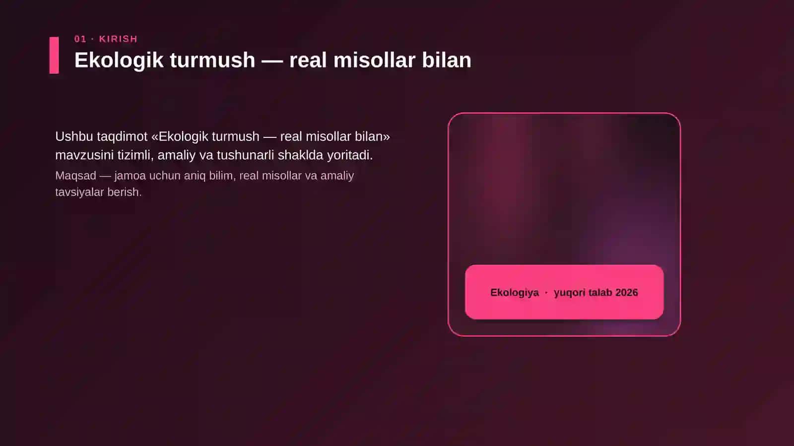 Ekologik turmush — real misollar bilan 4