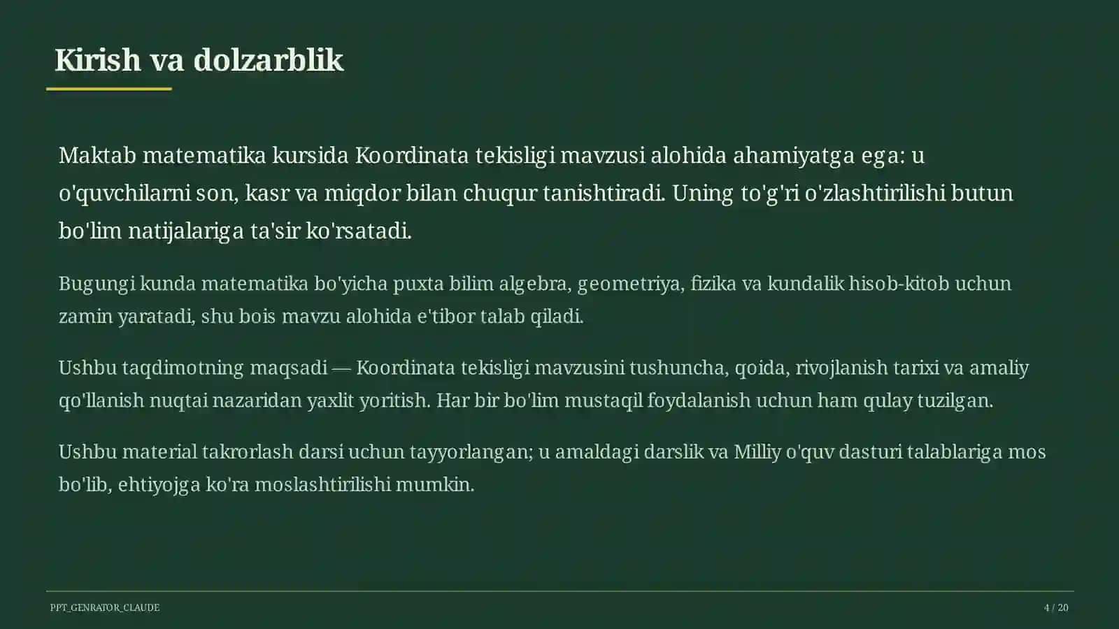 Koordinata tekisligi (6-sinf) 4