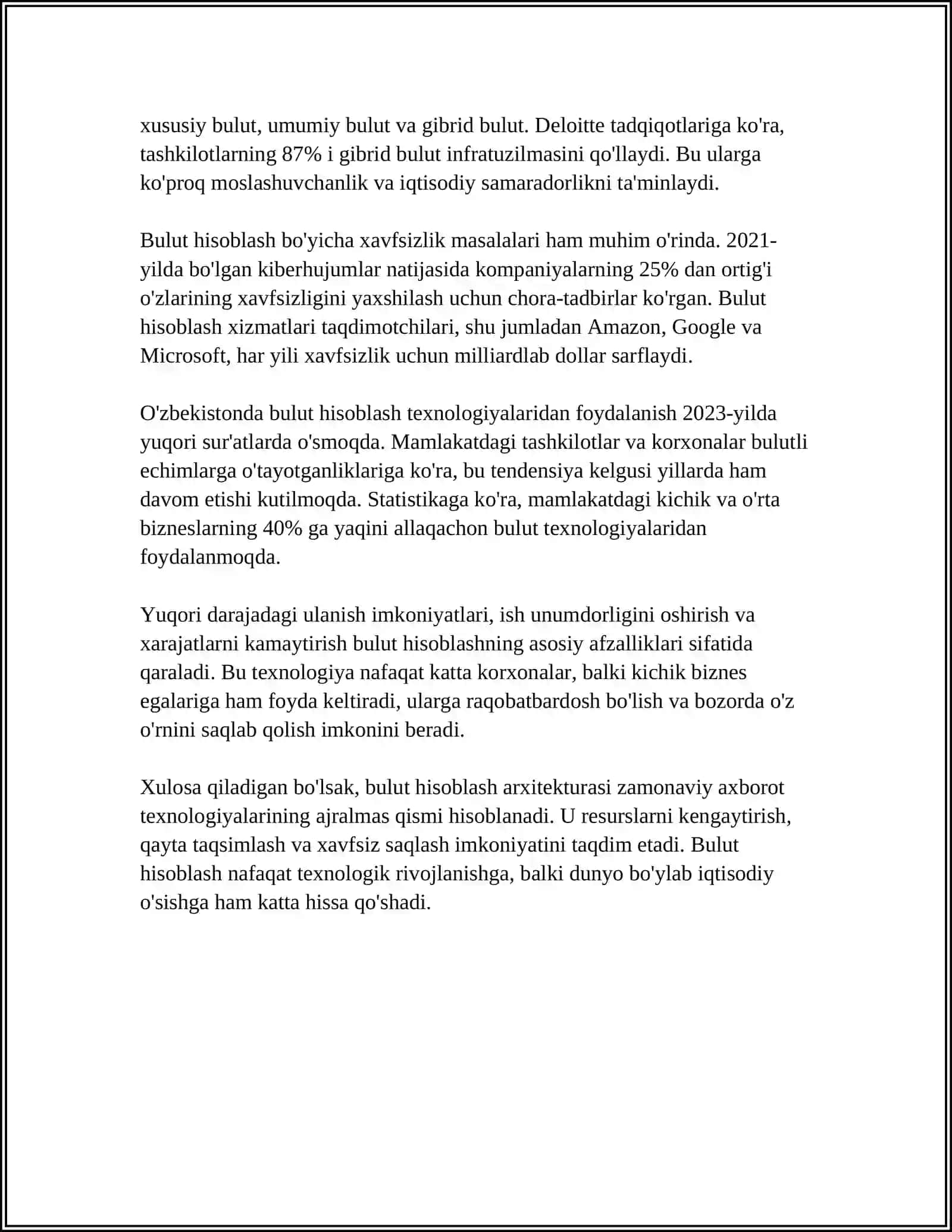 DASTURIY TA’MINOTNI ISHLAB CHIQISHDA BULUTLARDAN FOYDALANISH 4