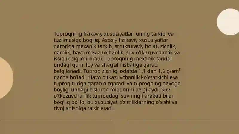 Tuproqshunoslik tarmoqlarini tahlil qilish 4