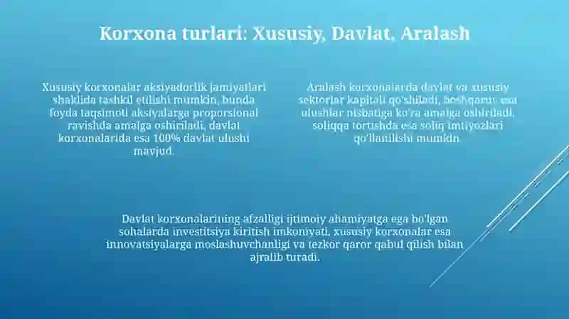 Korxona turlari 4