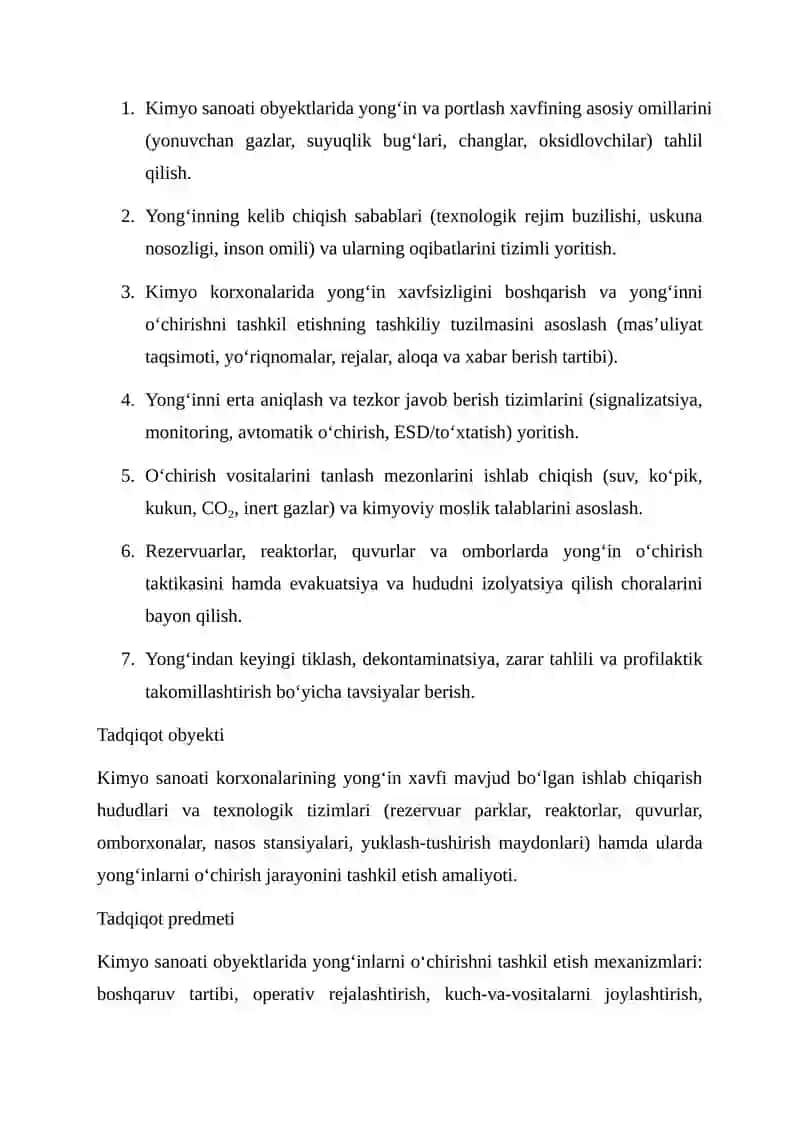 Kimyo sanoatida yong'inlarni o'chirishni tashkil qilish 4
