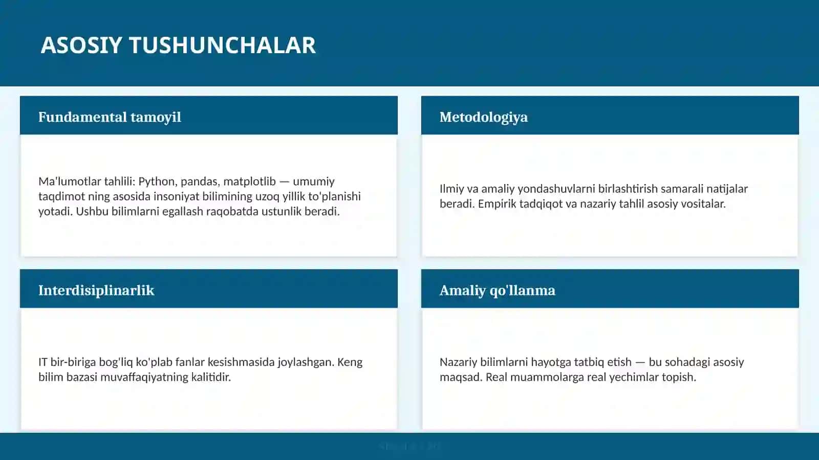 Ma'lumotlar tahlili: Python, Pandas, Matplotlib — Umumiy taqdimot 4
