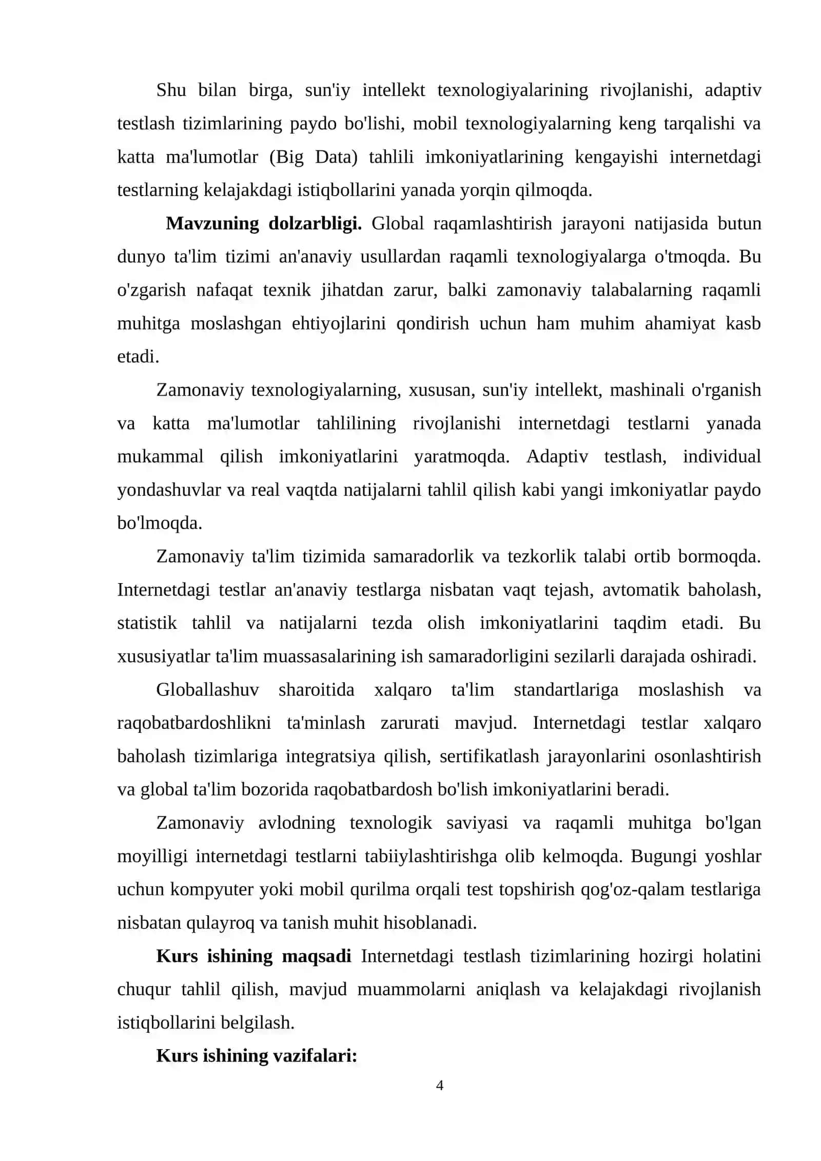 INTERNETDAGI TESTLAR: YANGI MUAMMOLARI VA ISTIQBOLLARI 4