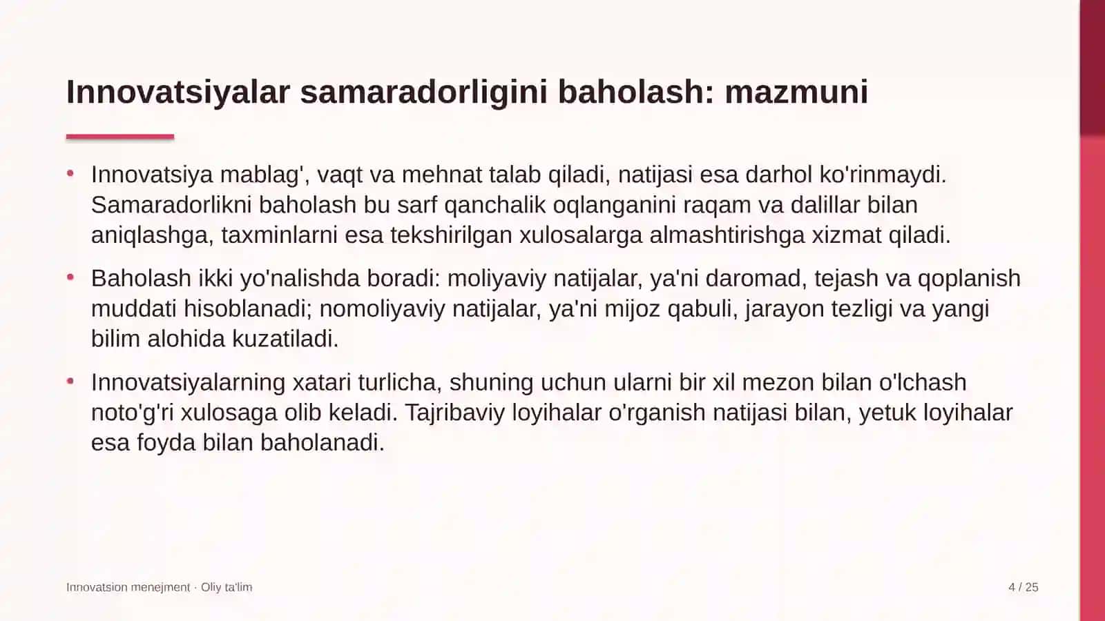 Akvaparklarda innovatsiyalar samaradorligini baholash 4