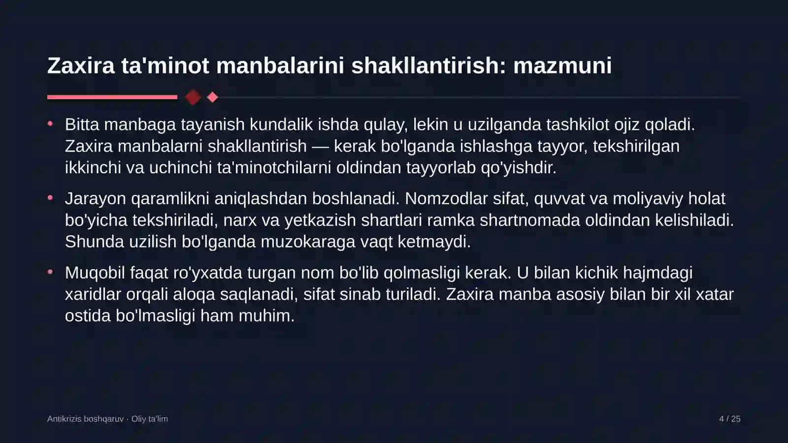 ombor xo'jaligida zaxira ta'minot manbalarini shakllantirish 3067 4