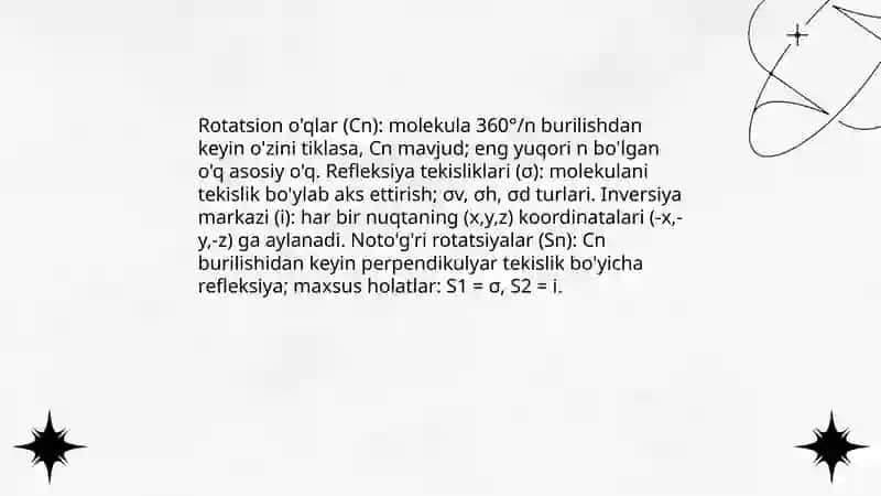 Molekulalarning simmetriyasi 4