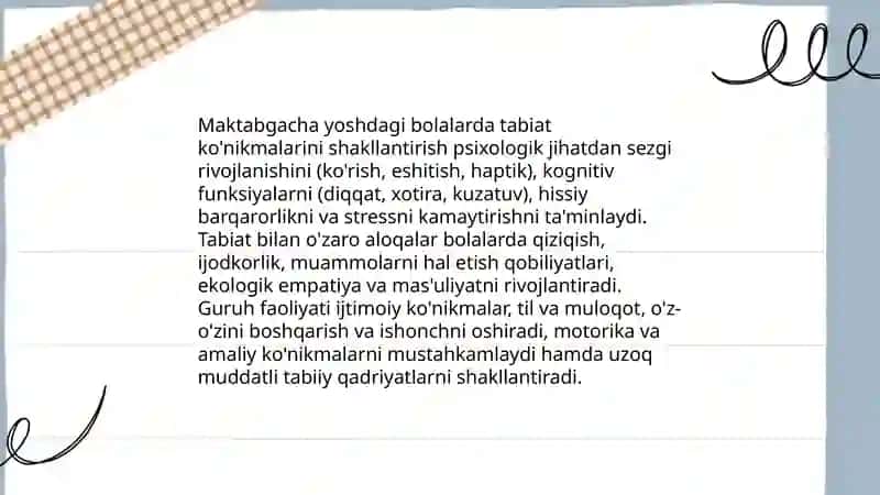 Bolalar bog'chasidagi kichik yosh guruhlarida tabiat bilan tanishtirish metodlari 4