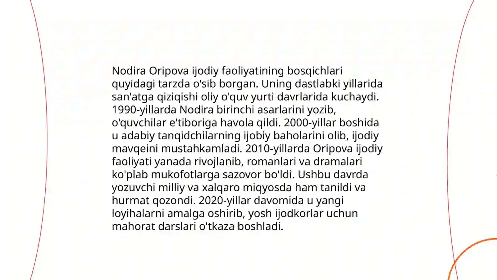 Nodira Oripova xayoti Va ijodi 4