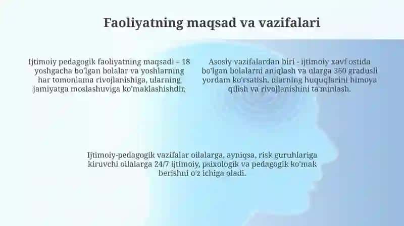 Ijtimoiy pedagogik faoliyat turlarining ahamyati 4