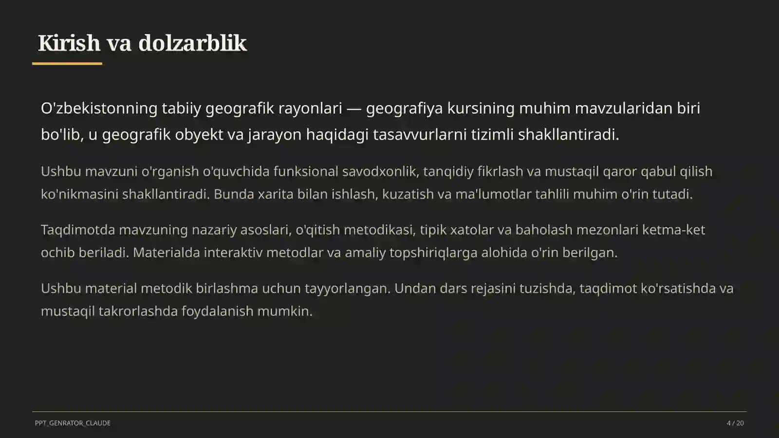 O'zbekistonning tabiiy geografik rayonlari (8-sinf) 4