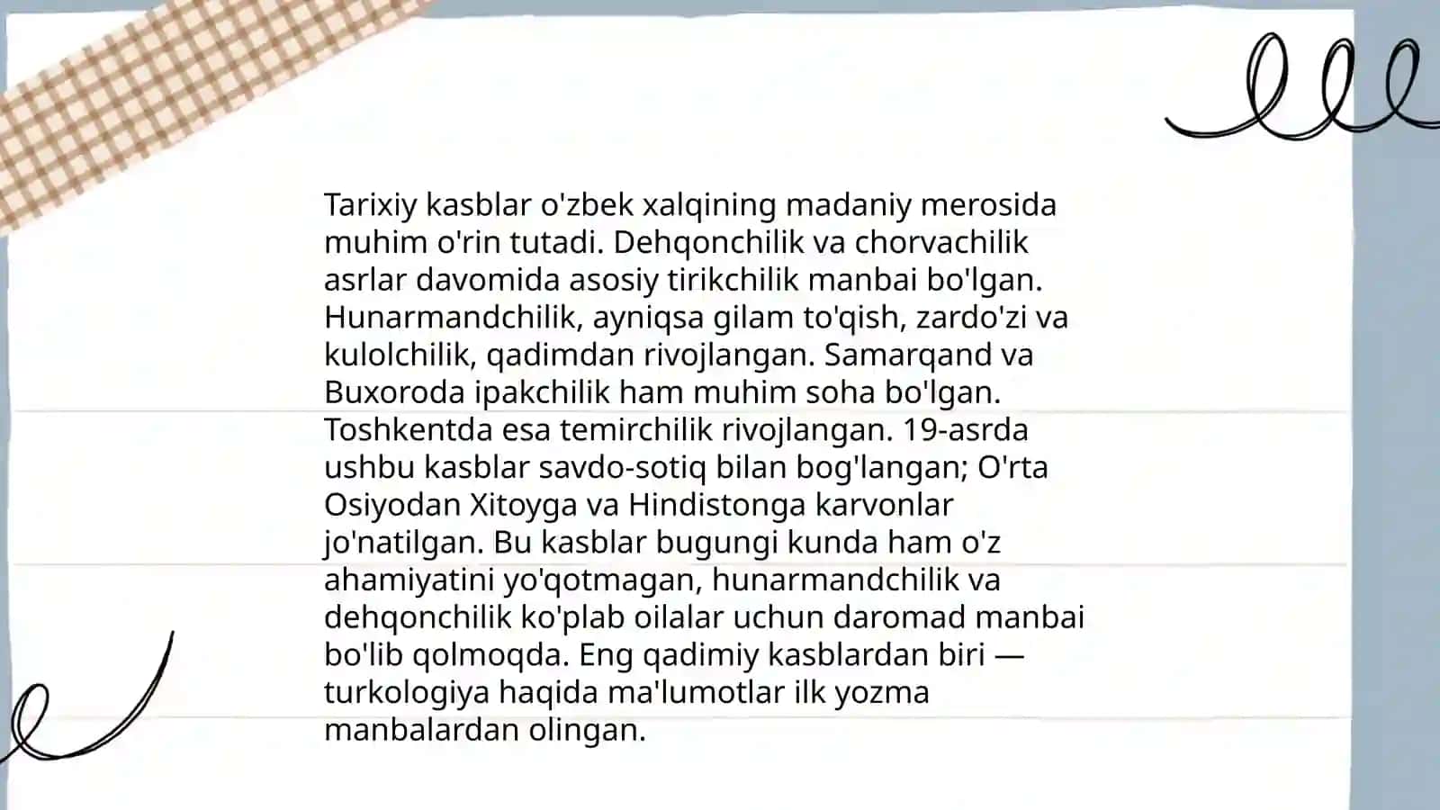 Kasblar haqida umumiy tushuncha va misollar yechimini Zoxidov Alisher 4