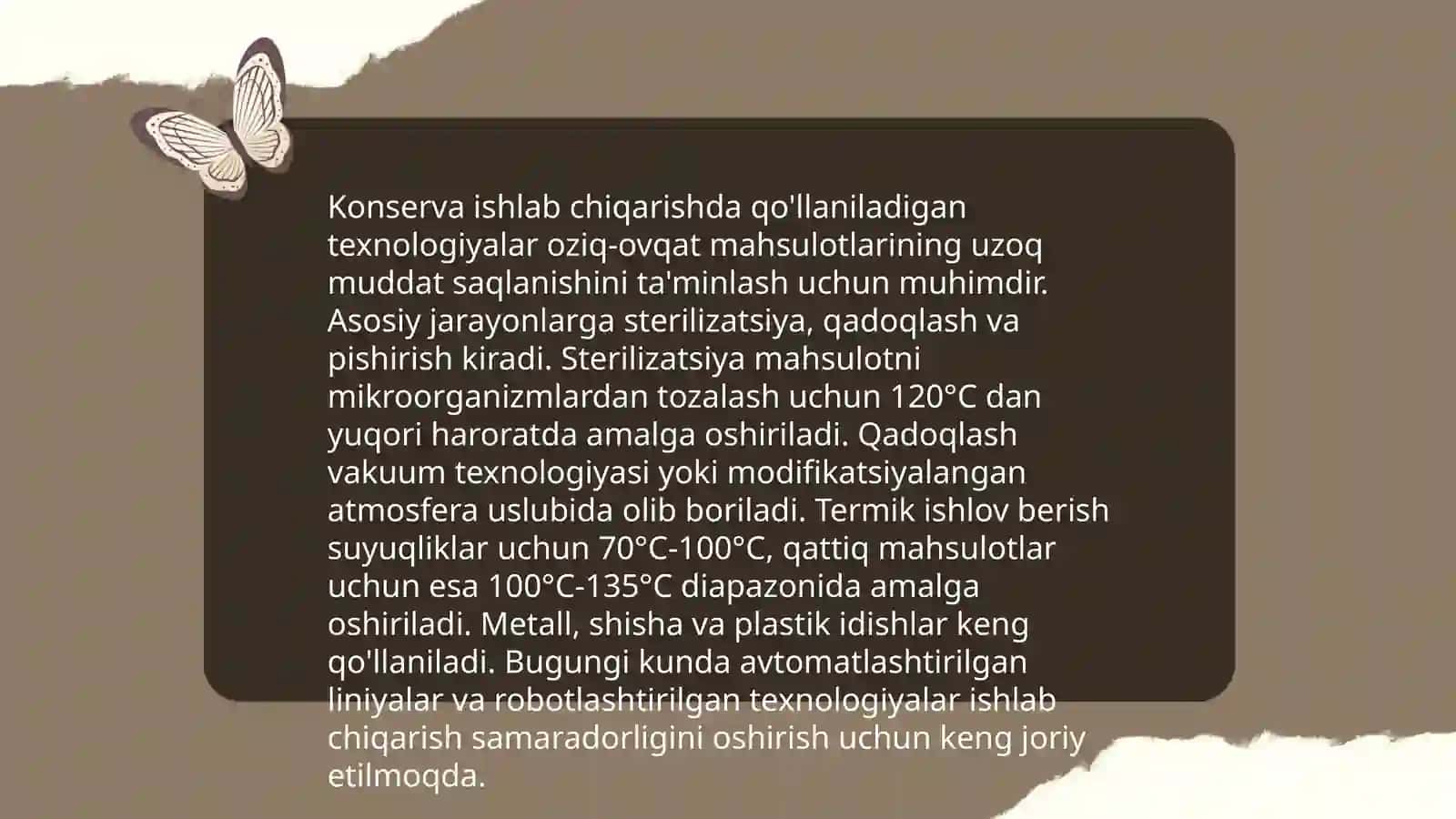 Konserva sanoatiga mo‘ljallangan tovarlar sifatini aniqlash 4