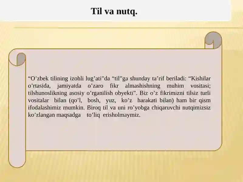 O‘ZBEK TILINING SOHADA QO‘LLANISHI” FANINI O‘QITISHNING MAQSAD VA VAZIFALARI 4