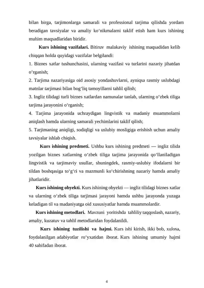 TRANSLATION OF BUSINESS LETTERS 4