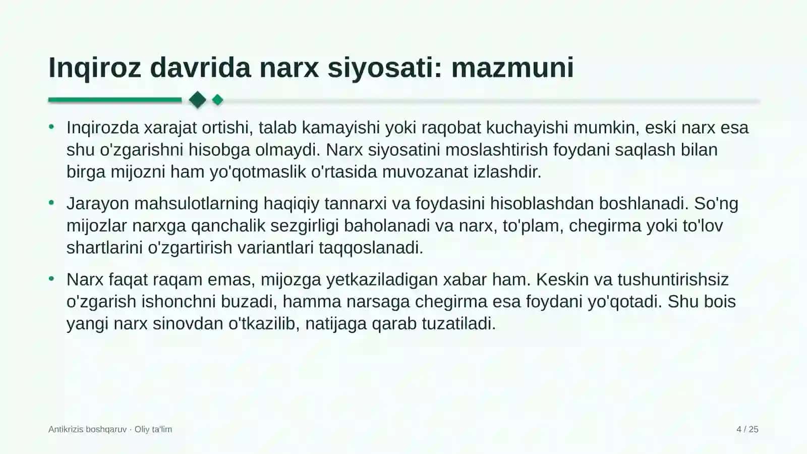 xolding kompaniyalarida inqiroz davrida narx siyosatini moslashtirish 9366 4